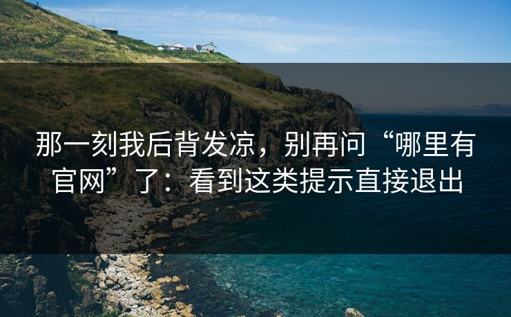那一刻我后背发凉，别再问“哪里有官网”了：看到这类提示直接退出