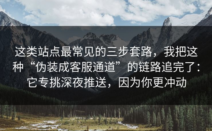 这类站点最常见的三步套路，我把这种“伪装成客服通道”的链路追完了：它专挑深夜推送，因为你更冲动  第1张