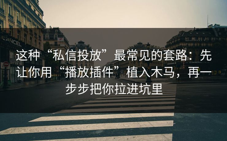 这种“私信投放”最常见的套路：先让你用“播放插件”植入木马，再一步步把你拉进坑里